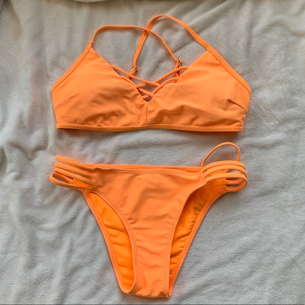 Neon strappy bikini